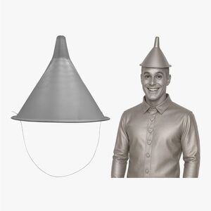 Silver Cone Hat. Unisex. Costume idea for Tin Man or Wizard. Only worn once.